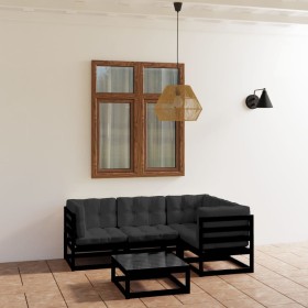 5-teiliges Gartenmöbel-Set mit Kissen aus massivem Kiefernholz von vidaXL, Gartensets - Ref: Foro24-3076603, Preis: 548,60 €,...