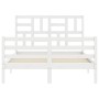 Weißer Massivholzbettrahmen mit Kopfteil 120x200 cm von vidaXL, Betten und Lattenroste - Ref: Foro24-3194892, Preis: 125,80 €...