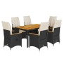 Set de comedor de jardín 7 pzas y cojines ratán sintético negro von , Gartensets - Ref: Foro24-3276836, Preis: 807,12 €, Raba...