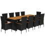 Set de comedor jardín 11 pzas con cojines ratán sintético negro von , Gartensets - Ref: Foro24-3277523, Preis: 1,00 €, Rabatt...