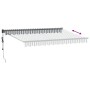 Toldo retráctil aluminio y tela antracita y blanco 3,5x2,5 m