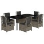 Set comedor jardín 7 pzas y cojines ratán sintético gris von , Gartensets - Ref: Foro24-3262997, Preis: 825,87 €, Rabatt: -5%%