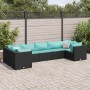 Set de muebles de jardín y cojines 7 pzas ratán sintético negro by , Garden sets - Ref: Foro24-3308260, Price: 544,19 €, Disc...
