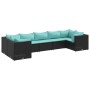 Set de muebles de jardín y cojines 7 pzas ratán sintético negro by , Garden sets - Ref: Foro24-3308260, Price: 544,19 €, Disc...