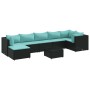 Set de muebles de jardín 8 pzas y cojines ratán sintético negro by , Garden sets - Ref: Foro24-3308236, Price: 526,24 €, Disc...