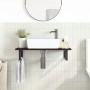Estante de lavabo de pared de acero y madera maciza de roble von , Badezimmerwaschtische - Ref: Foro24-3302585, Preis: 70,23 ...