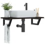 Estante de lavabo de pared de acero y madera maciza de roble von , Badezimmerwaschtische - Ref: Foro24-3302587, Preis: 71,08 ...