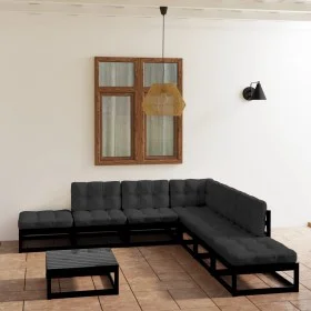 8-piece garden furniture set with solid pine wood cushions by vidaXL, Garden sets - Ref: Foro24-3076563, Price: 760,18 €, Dis...
