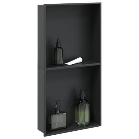 Hornacina ducha acero inoxidable negro mate 32x62x9 cm von , Duschwände und Duschwände - Ref: Foro24-4005134, Preis: 110,10 €...