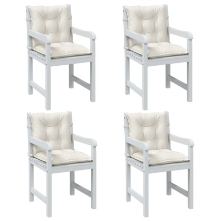 Cojines silla respaldo bajo 4 ud tela crema melange 100x50x7 cm von , Kissen für Stühle und Sofas - Ref: Foro24-4002386, Prei...