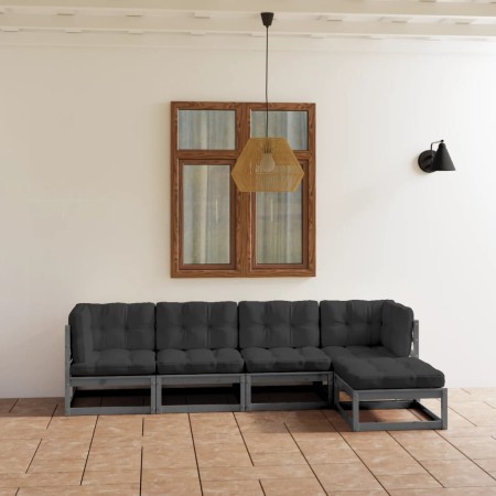 5-piece garden furniture set with solid pine wood cushions by vidaXL, Garden sets - Ref: Foro24-3076586, Price: 426,03 €, Dis...