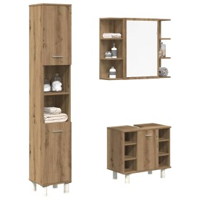 Juego de muebles baño 3 piezas madera ingeniería roble artisan de , Muebles de baño - Ref: Foro24-3328570, Precio: 235,97 €, ...