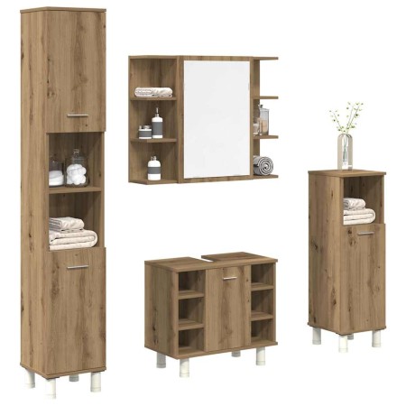 Juego de muebles baño 4 piezas madera ingeniería roble artisan von , Badezimmermöbel - Ref: Foro24-3328558, Preis: 285,98 €, ...