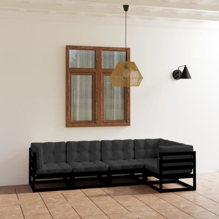 5-teiliges Gartenmöbel-Set mit Kissen aus massivem Kiefernholz von vidaXL, Gartensets - Ref: Foro24-3076608, Preis: 584,41 €,...
