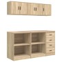 Armarios 6 uds para garaje madera de ingeniería roble sonoma by , Armarios industriales - Ref: Foro24-3328352, Price: 305,78 ...