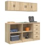 Armarios 6 uds para garaje madera de ingeniería roble sonoma by , Armarios industriales - Ref: Foro24-3328352, Price: 305,78 ...