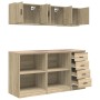 Armarios 6 uds para garaje madera de ingeniería roble sonoma by , Armarios industriales - Ref: Foro24-3328352, Price: 305,78 ...