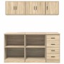 Armarios 6 uds para garaje madera de ingeniería roble sonoma by , Armarios industriales - Ref: Foro24-3328352, Price: 305,78 ...