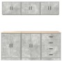 Armarios 6 uds para garaje madera de ingeniería ris hormigón by , Armarios industriales - Ref: Foro24-3328344, Price: 483,38 ...