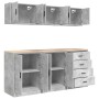 Armarios 6 uds para garaje madera de ingeniería ris hormigón by , Armarios industriales - Ref: Foro24-3328344, Price: 483,38 ...