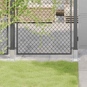 Bases para postes cuadradas 4 uds. Plata 61x61 mm by , fence posts - Ref: Foro24-42000004, Price: 23,53 €, Discount: %