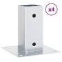 Bases para postes cuadradas 4 uds. Plata 61x61 mm de , Postes de cerca - Ref: Foro24-42000004, Precio: 23,53 €, Descuento: %