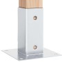 Bases para postes cuadradas 4 uds. Plata 61x61 mm de , Postes de cerca - Ref: Foro24-42000004, Precio: 23,53 €, Descuento: %