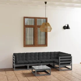 Gartenmöbelset 6-tlg. mit Kissen aus massivem Kiefernholz von vidaXL, Gartensets - Ref: Foro24-3076611, Preis: 481,71 €, Raba...