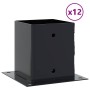 Bases para postes cuadradas 12 uds. Antracita 121x121 mm de , Postes de cerca - Ref: Foro24-42000033, Precio: 85,38 €, Descue...