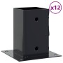 Bases para postes cuadradas 12 uds. Antracita 81x81 mm de , Postes de cerca - Ref: Foro24-42000027, Precio: 58,82 €, Descuent...