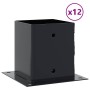Bases para postes cuadradas 12 uds. Antracita 101x101 mm de , Postes de cerca - Ref: Foro24-42000031, Precio: 84,85 €, Descue...