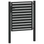 Puerta de jardín con cerradura de aluminio negra 100x100 cm