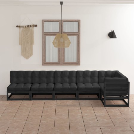6-piece garden furniture set with solid pine wood cushions by vidaXL, Garden sets - Ref: Foro24-3076618, Price: 681,19 €, Dis...