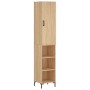 Aparador de madera contrachapada roble Sonoma 34,5x34x180 cm de , Aparadores - Ref: Foro24-3198980, Precio: 94,91 €, Descuent...