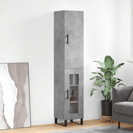 Aparador de madera contrachapada gris hormigón 34,5x34x180 cm by , Sideboards - Ref: Foro24-3199069, Price: 103,95 €, Discoun...