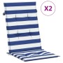 Cojines silla de respaldo alto 2 uds tela a rayas azul y blanco von , Kissen für Stühle und Sofas - Ref: Foro24-361253, Preis...