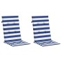 Cojines silla de respaldo alto 2 uds tela a rayas azul y blanco von , Kissen für Stühle und Sofas - Ref: Foro24-361253, Preis...
