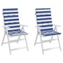 Cojines silla de respaldo alto 2 uds tela a rayas azul y blanco von , Kissen für Stühle und Sofas - Ref: Foro24-361253, Preis...