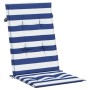 Cojines silla de respaldo alto 2 uds tela a rayas azul y blanco von , Kissen für Stühle und Sofas - Ref: Foro24-361253, Preis...