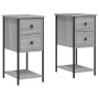 Mesitas de noche 2 uds madera de ingeniería gris 32x42x70 cm de , Mesitas de noche - Ref: Foro24-826100, Precio: 105,72 €