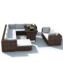 Set muebles de jardín 10 pzas y cojines ratán sintético marrón von , Gartensets - Ref: Foro24-41877, Preis: 1,00 €, Rabatt: %