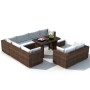 Set muebles de jardín 10 pzas y cojines ratán sintético marrón von , Gartensets - Ref: Foro24-41877, Preis: 1,00 €, Rabatt: %