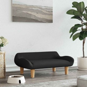 Cama para perros de tela negra 70x40x24 cm
