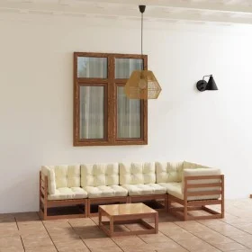 Garden furniture 6 pieces with cushions made of solid pine wood by vidaXL, Garden sets - Ref: Foro24-3076612, Price: 543,46 €...