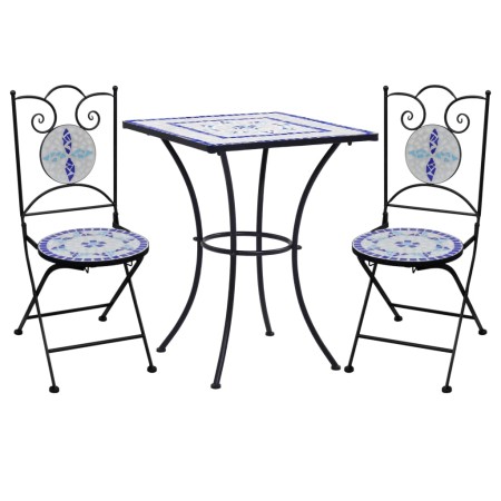 Mesa y sillas de bistró 3 piezas mosaico cerámica azul y blanco von , Gartensets - Ref: Foro24-279413, Preis: 240,09 €, Rabat...