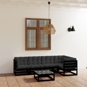 6-piece garden furniture set with solid pine wood cushions by vidaXL, Garden sets - Ref: Foro24-3076613, Price: 650,64 €, Dis...