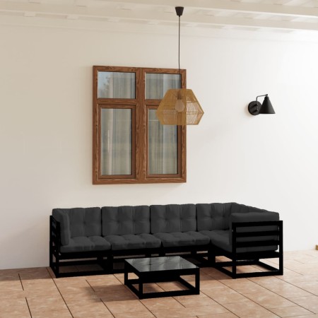 Gartenmöbelset 6-tlg. mit Kissen aus massivem Kiefernholz von vidaXL, Gartensets - Ref: Foro24-3076613, Preis: 650,64 €, Raba...
