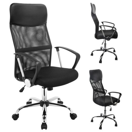 HI Silla de oficina acero negra de , Sillas de oficina - Ref: Foro24-423978, Precio: 115,34 €, Descuento: %