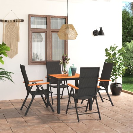 Juego de comedor para jardín 5 piezas negro y marrón von , Gartensets - Ref: Foro24-3060077, Preis: 409,56 €, Rabatt: %