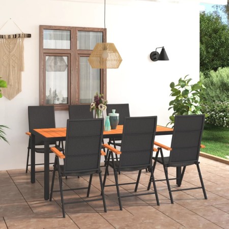 Juego de comedor para jardín 7 piezas negro y marrón von , Gartensets - Ref: Foro24-3060080, Preis: 678,80 €, Rabatt: %